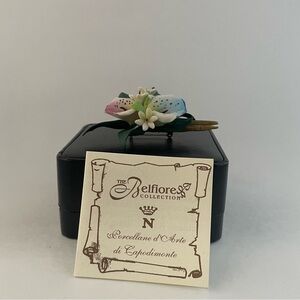 Belfiore Capodimonte Flower Brooch COA New In Box Vintage Made in Italy